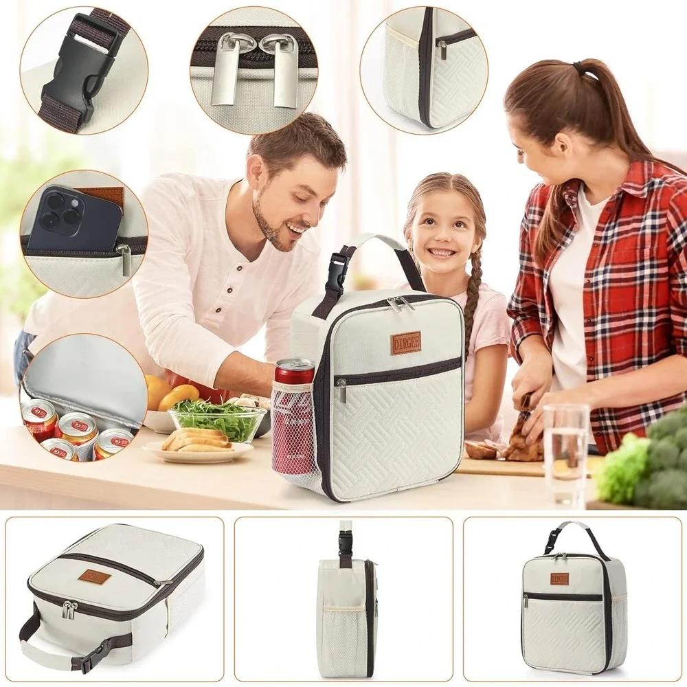 Lunch Bag Insulated For Men/Women Adults - white